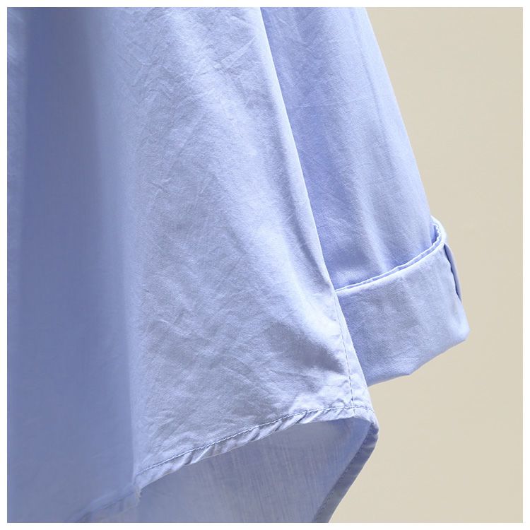 韓版寬鬆休閒針織木耳邊拼接襯衫