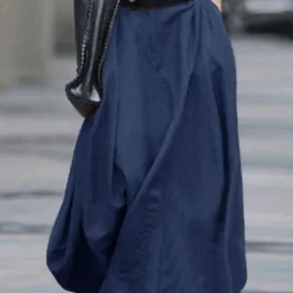 高腰顯瘦大擺A字長款半身裙-HaloBless