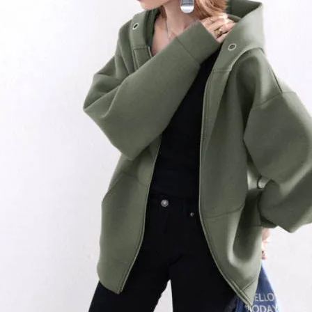 開衫拉鍊韓版寬鬆顯瘦時尚ins衛衣-HaloBless