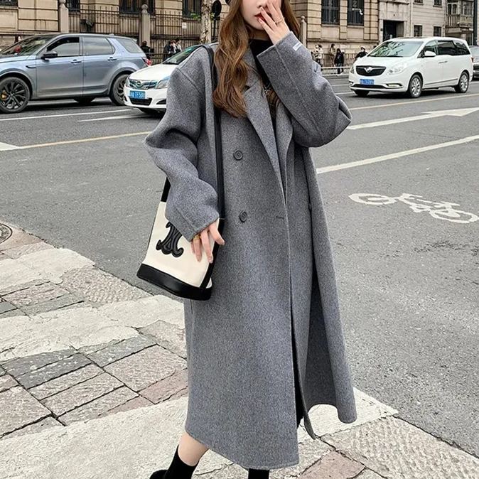 爆款韓系高級感休閑時尚毛呢開衫外套-HaloBless