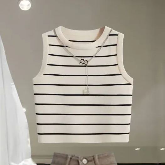 【單件/整套】韓版襯衫條紋吊帶牛仔半身裙三件套裝-HaloBless