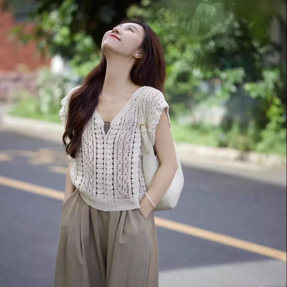 【單件/套裝】休閒顯瘦時尚港風高級韓系三件套裝-HaloBless