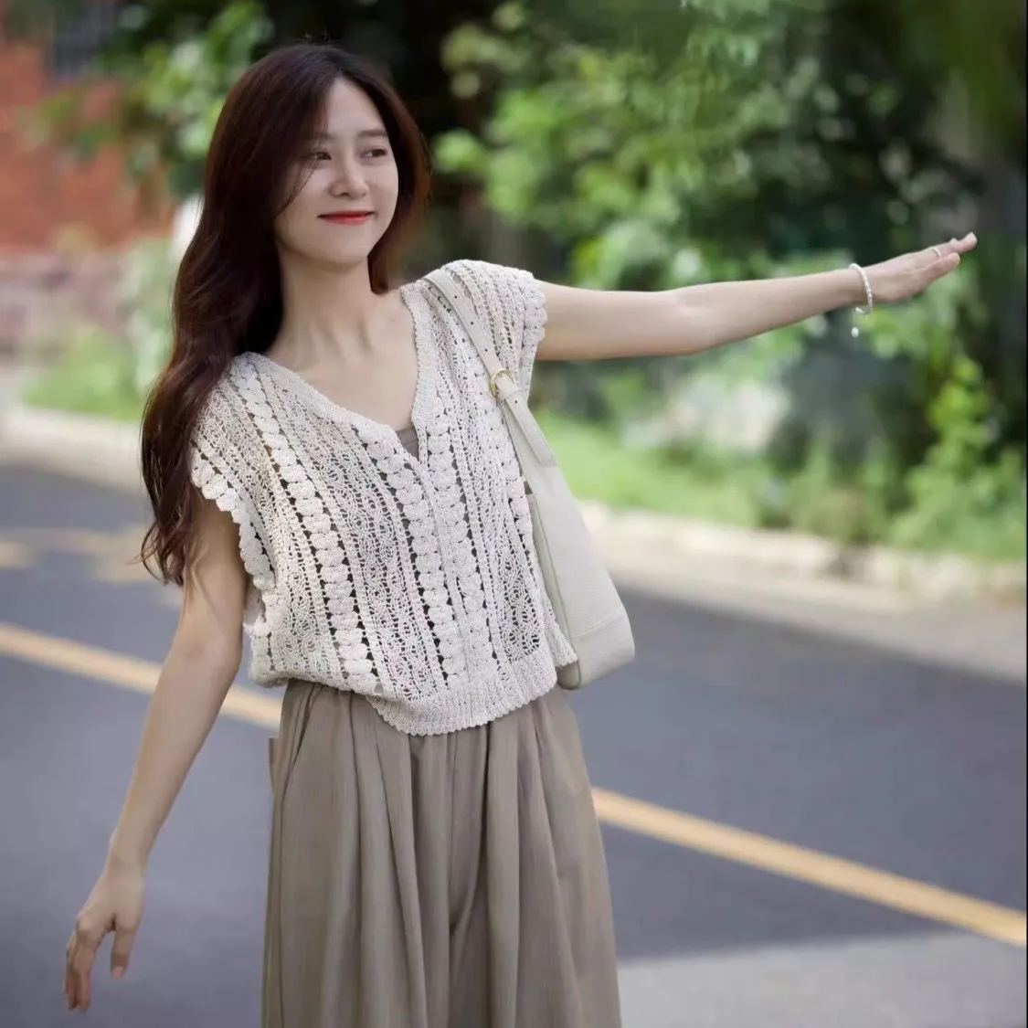 【單件/套裝】休閒顯瘦時尚港風高級韓系三件套裝-HaloBless