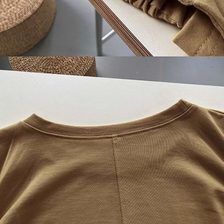 日韓系寬鬆設計感褶皺袖口T恤短袖-HaloBless