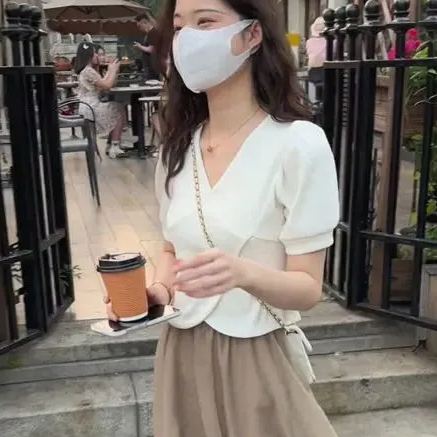 【單件/套裝】時尚流行短袖A字半身裙兩件套裝-HaloBless