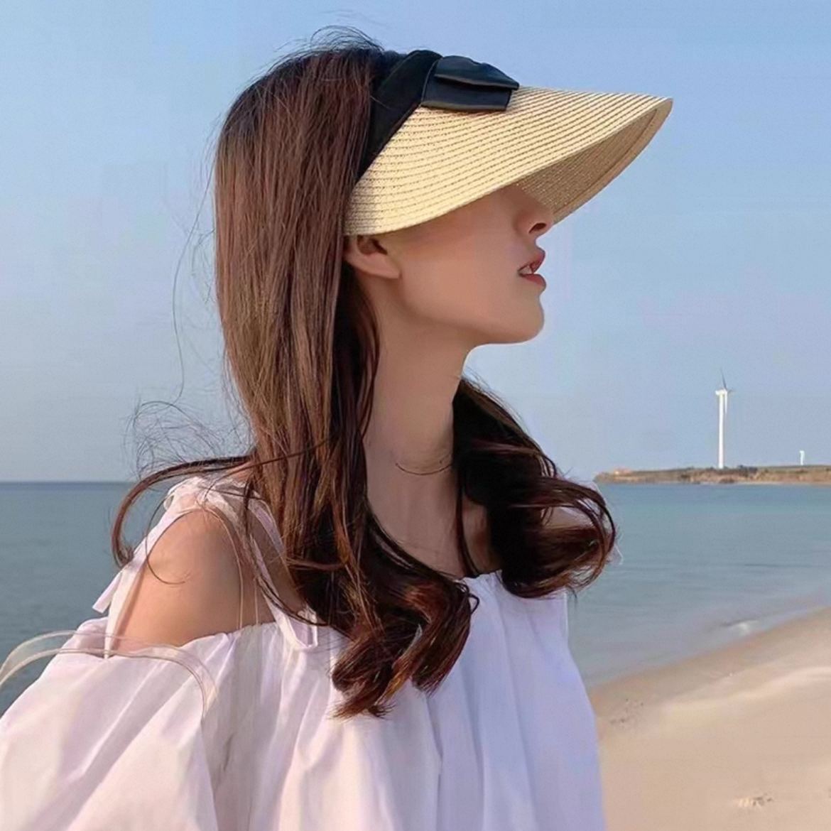 日系百搭防紫外線防曬草帽鴨舌遮陽帽-HaloBless
