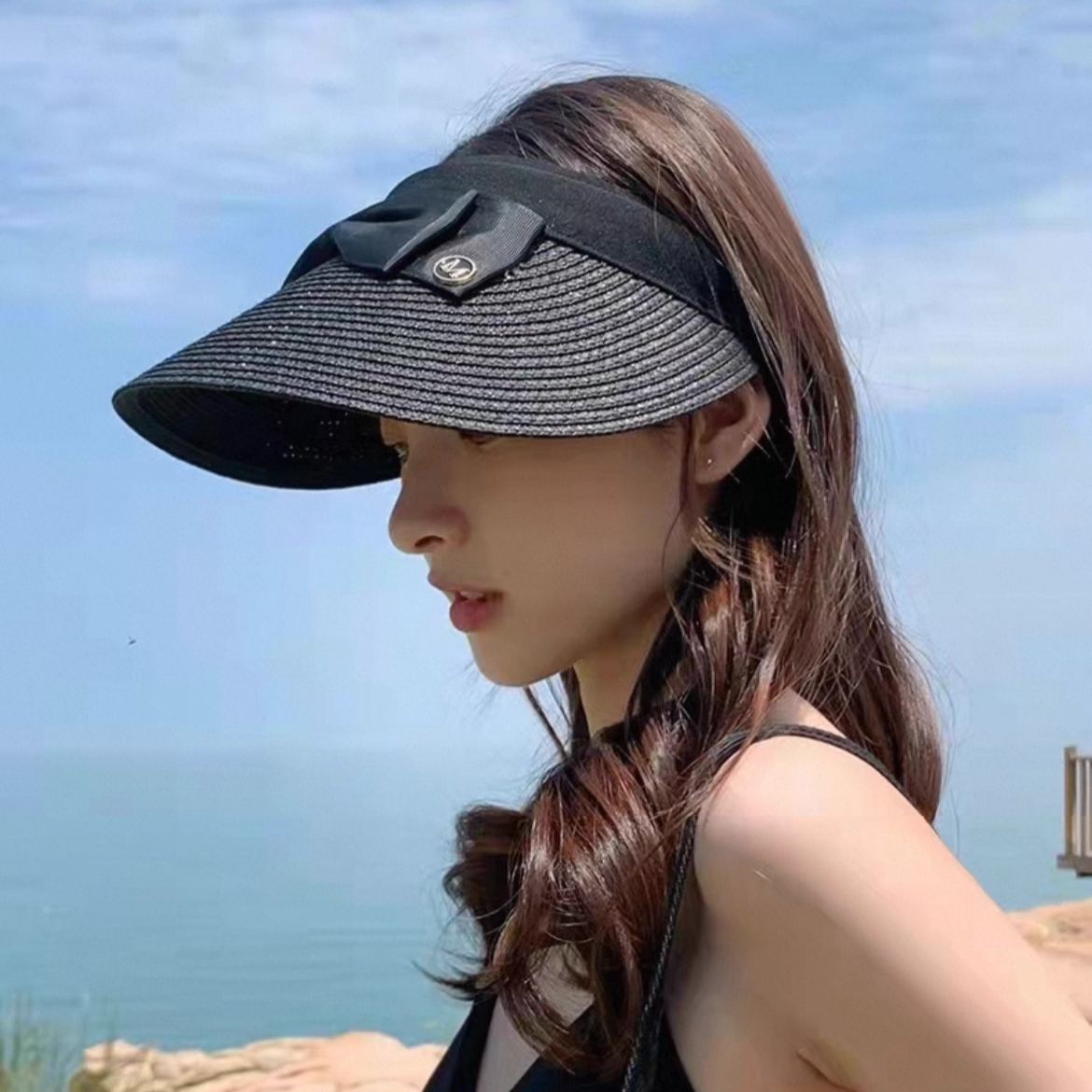 日系百搭防紫外線防曬草帽鴨舌遮陽帽-HaloBless