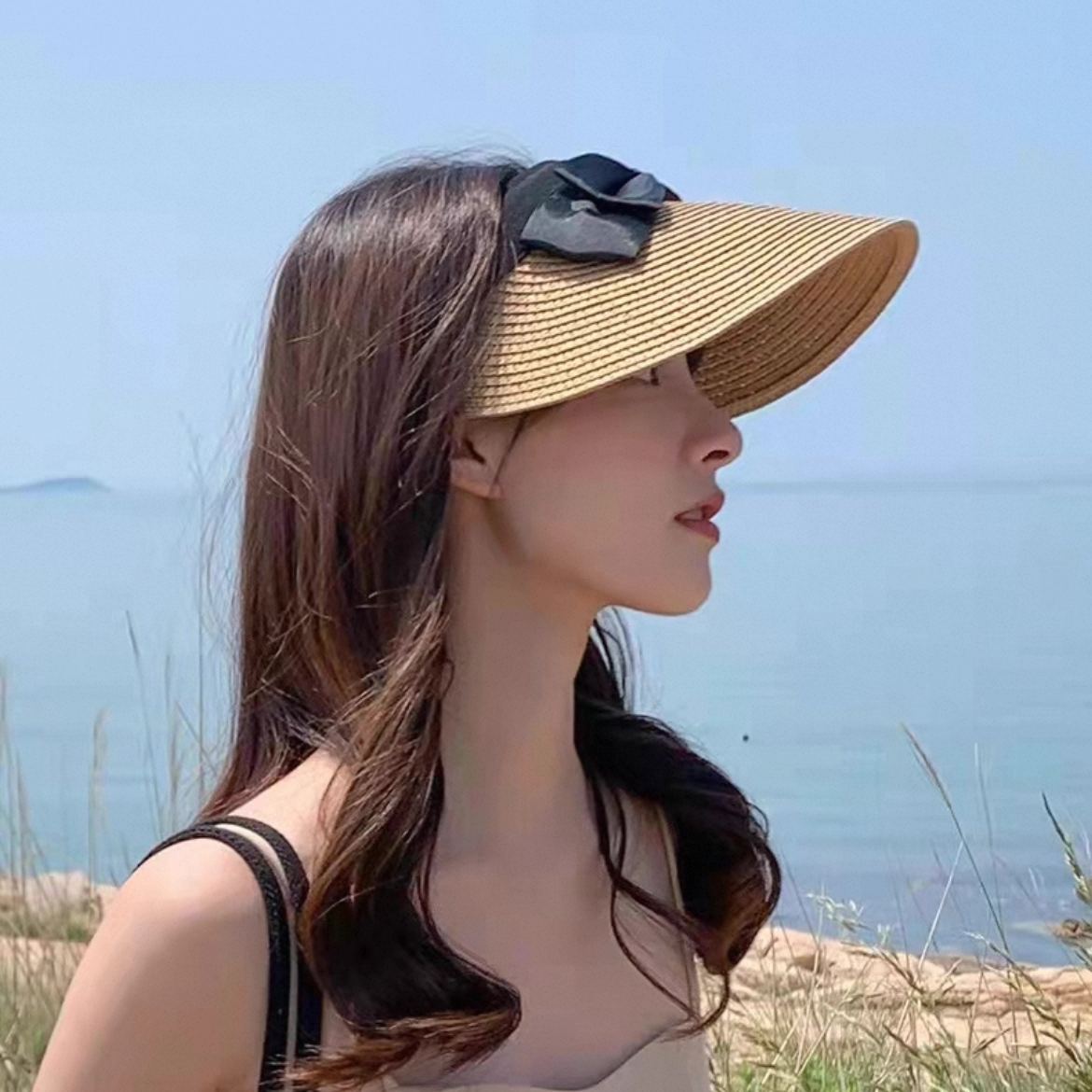日系百搭防紫外線防曬草帽鴨舌遮陽帽-HaloBless