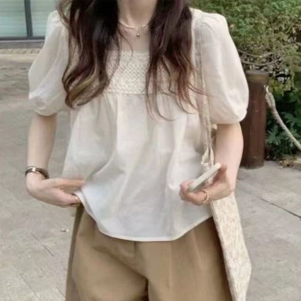 【套裝】小香風洋氣遮肚上衣時尚托腹褲兩件套裝-HaloBless