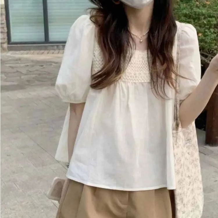 【套裝】小香風洋氣遮肚上衣時尚托腹褲兩件套裝-HaloBless