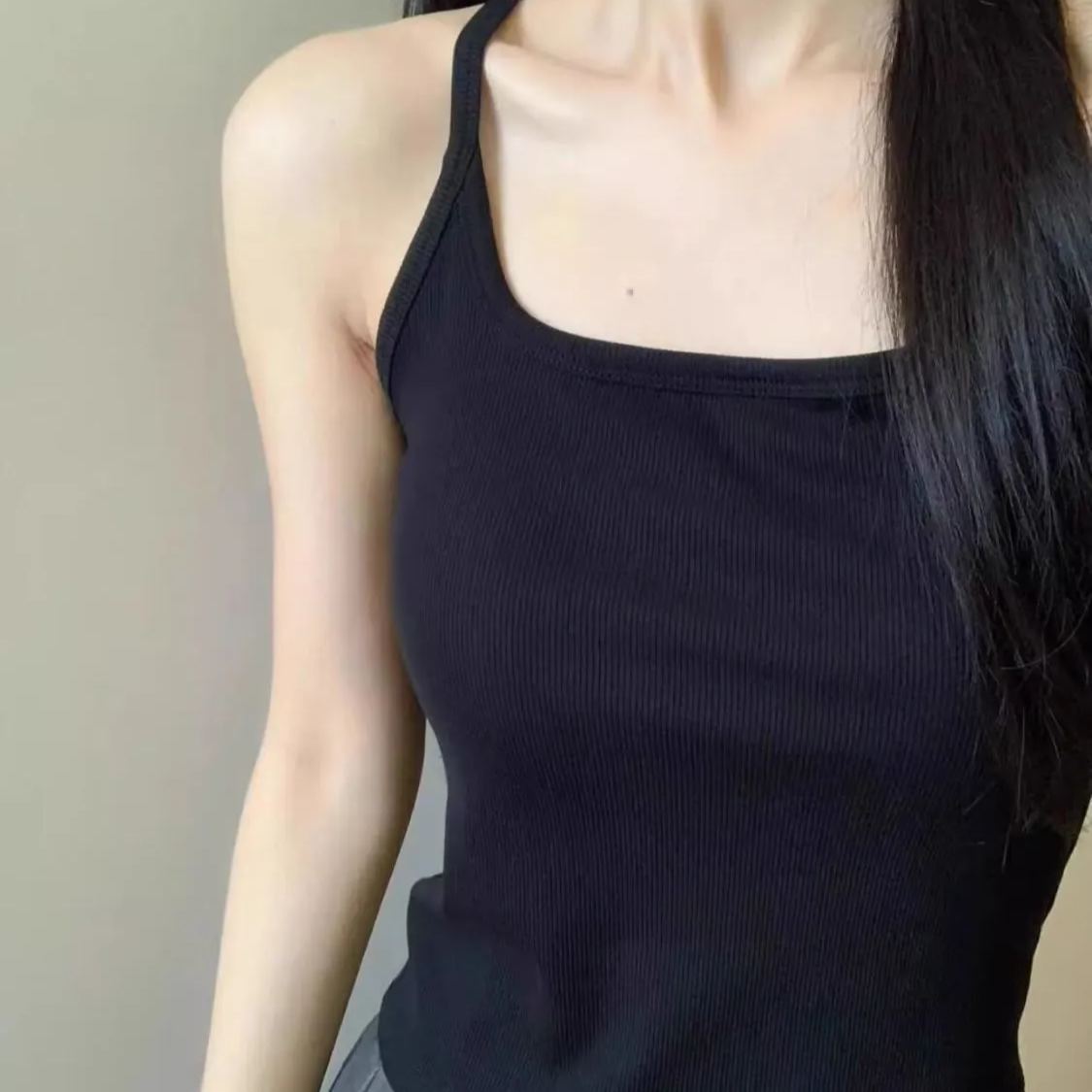 蕾絲帶胸墊外穿內搭顯瘦純棉美背吊帶-HaloBless