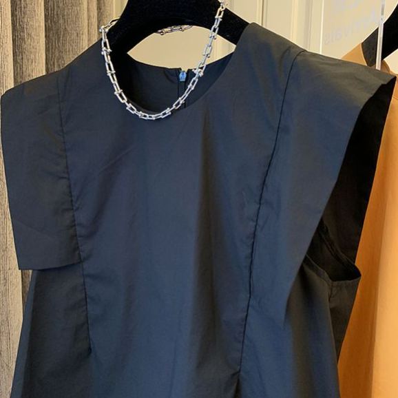 復古設計感韓版寬鬆顯瘦飛袖百搭襯衫-HaloBless