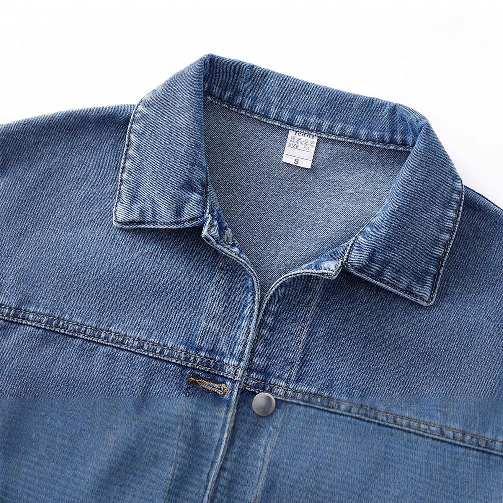 大碼短款寬鬆顯瘦網紅復古百搭牛仔外套-HaloBless