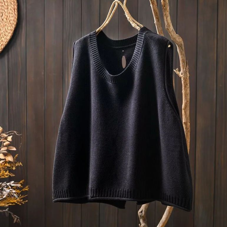 【單件/套裝】後背紐扣針織馬甲+寬鬆百搭襯衫疊穿兩件套裝-HaloBless