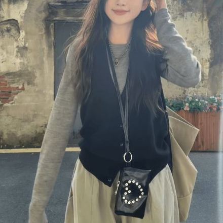 【單件/套裝】韓系大碼馬甲打底衫工裝褲疊穿三件套裝-HaloBless