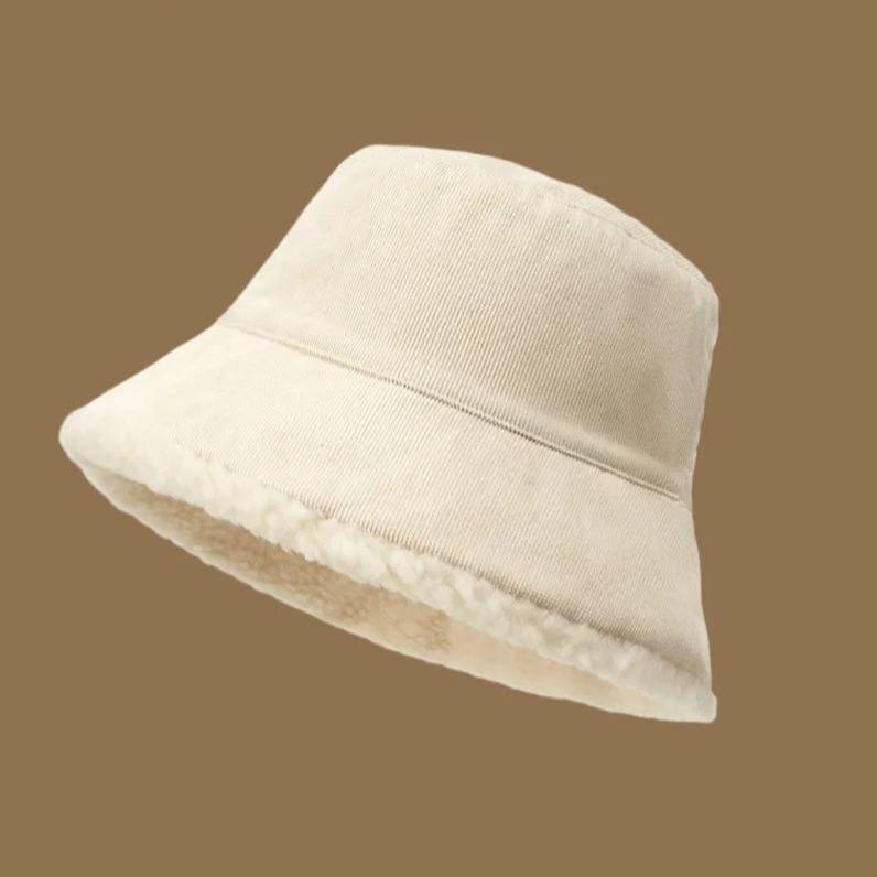 顯臉小星球毛絨漁夫帽大頭水桶毛絨帽子