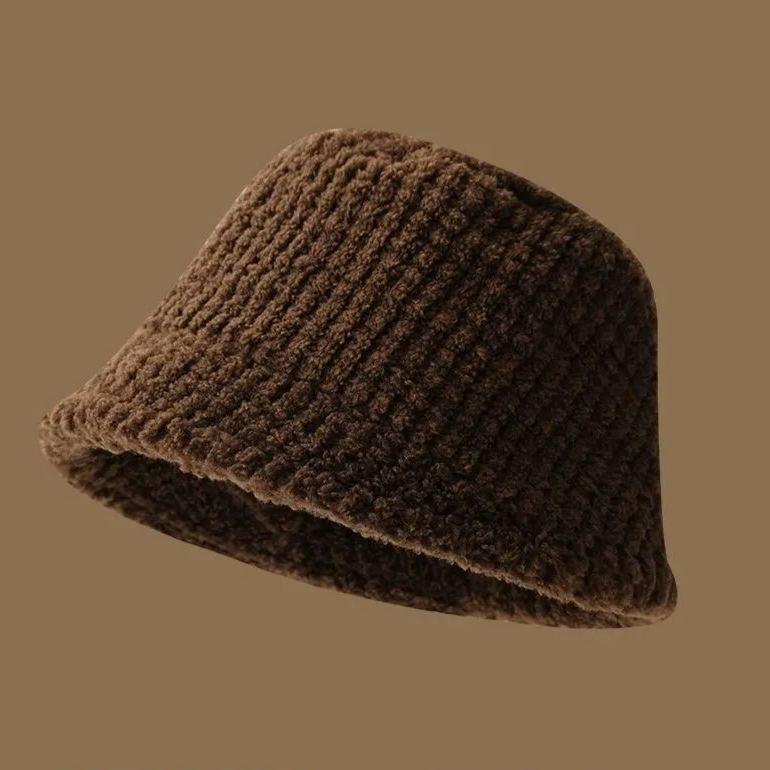 顯臉小星球毛絨漁夫帽大頭水桶毛絨帽子