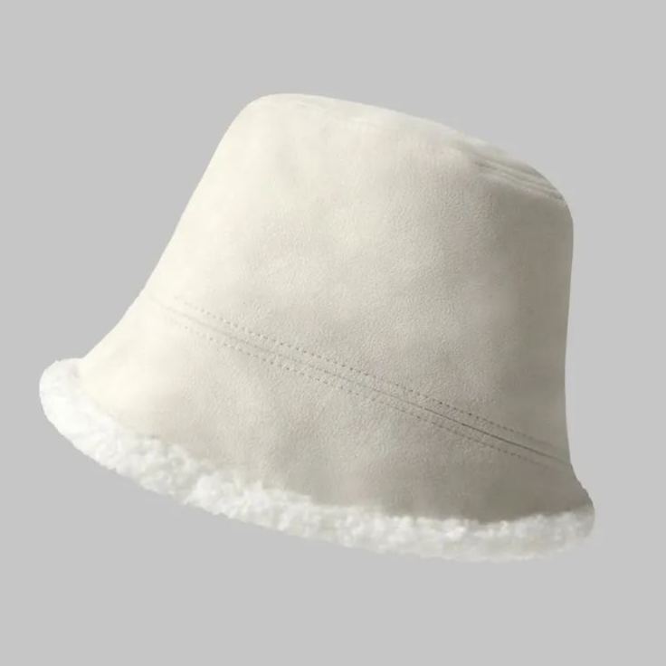 顯臉小星球毛絨漁夫帽大頭水桶毛絨帽子