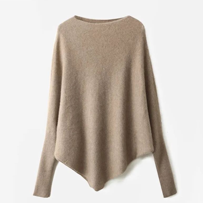 一字領毛衫寬鬆披肩慵懶遮肉外套上衣