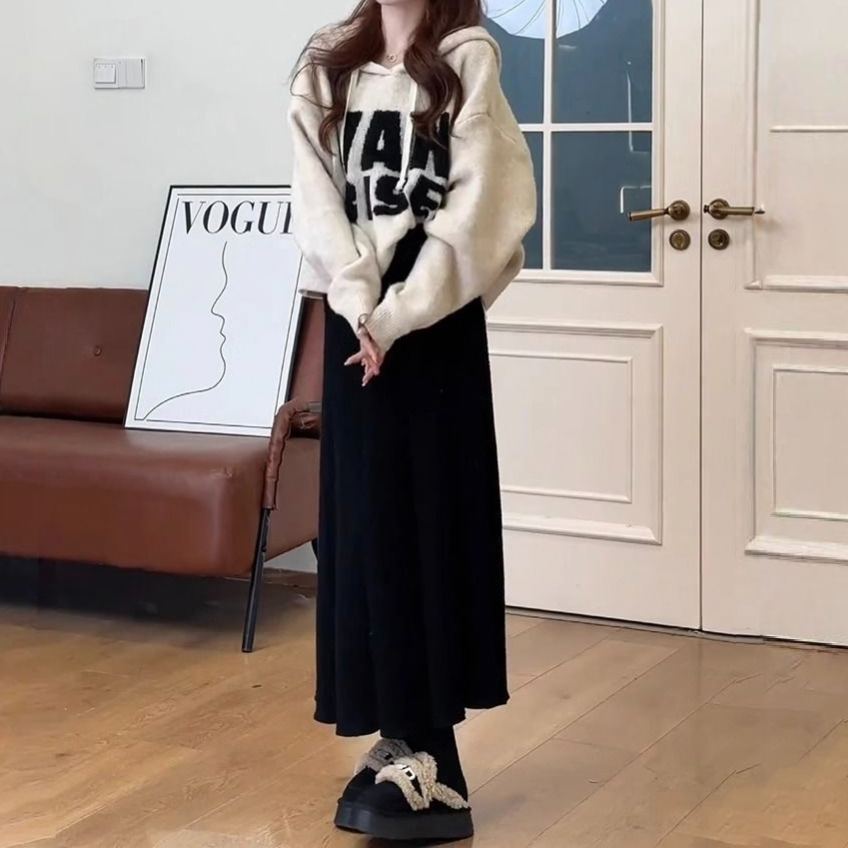 【單件/套裝】韓系減齡連帽T 休閒半身裙兩件套裝