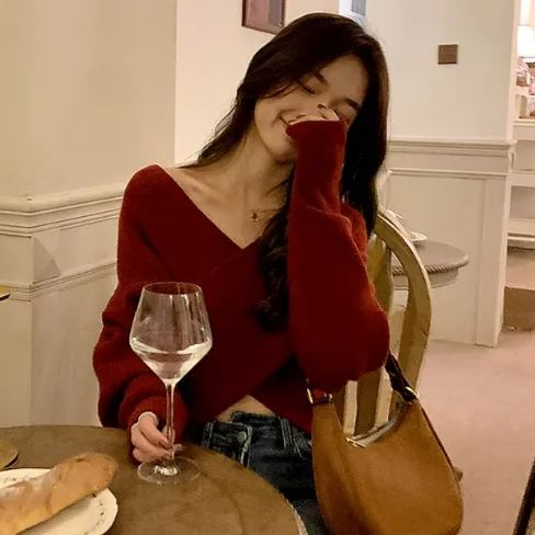 【單件/套裝】小香風交叉毛衣+黑色洋裝兩件套裝