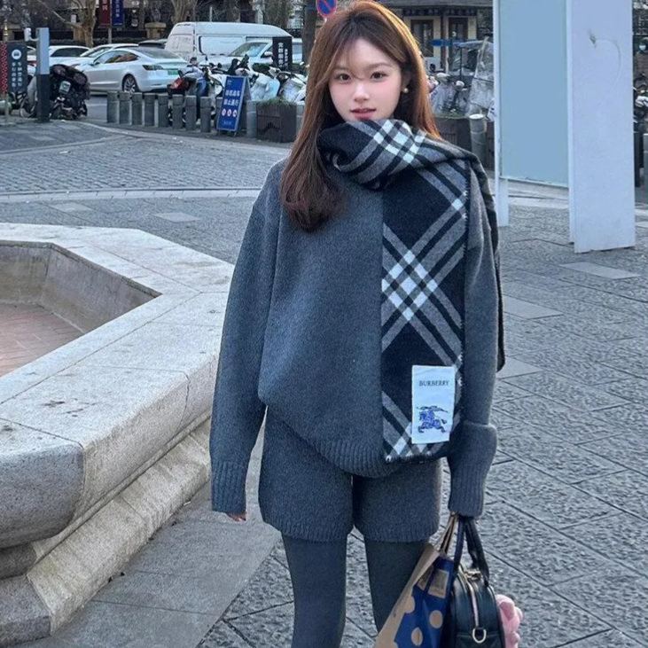 慵懶風百搭顯瘦高腰針織短褲