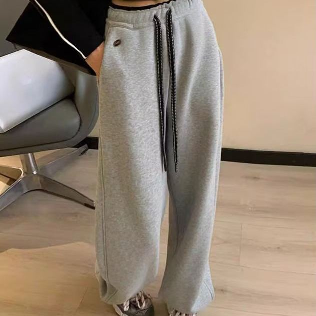 新款韓系元氣拼色休閒運動顯瘦雪地褲