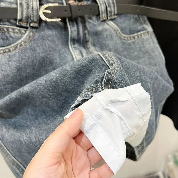 美式復古A字高腰顯瘦包臀牛仔半身短裙