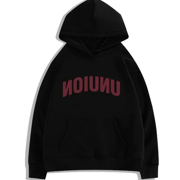 美式高街oversize字母印花重磅刷毛連帽T