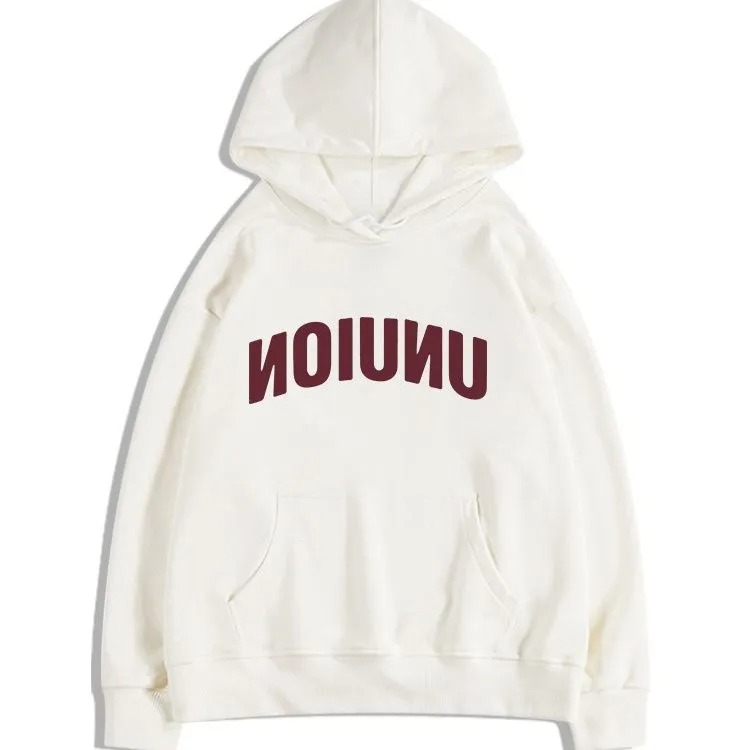 美式高街oversize字母印花重磅刷毛連帽T