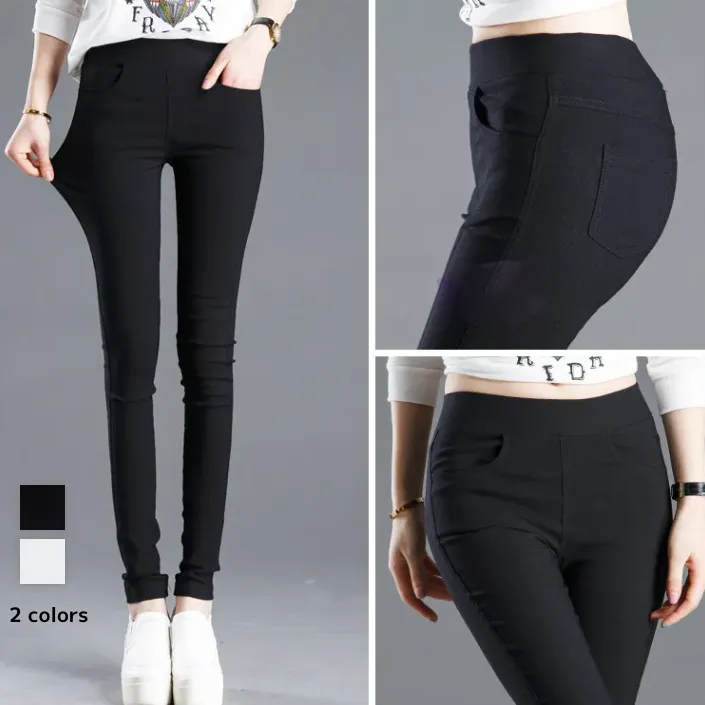 顯瘦小腳彈力前後口袋外穿打底鉛筆褲