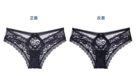 交叉綁帶鏤空蕾絲內褲-HaloBless