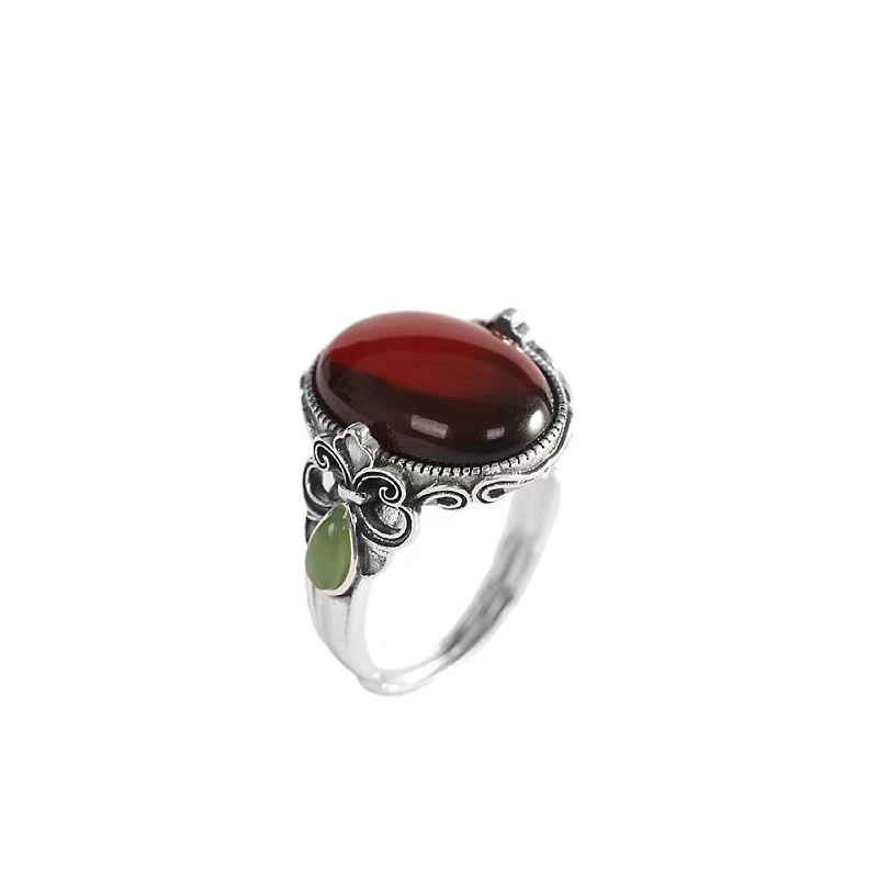 silver s925 ring,925 sterling silver rings,Amber Ring