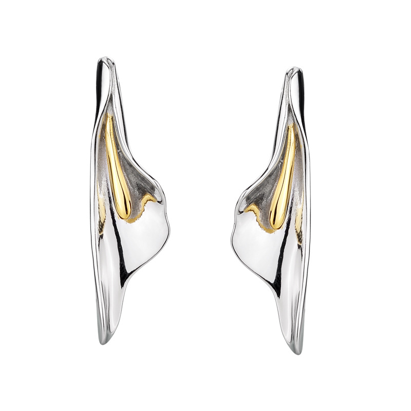 Voguebling S925 Silver Flower Stud Earrings for Women,silver earrings,sterling silver earrings

