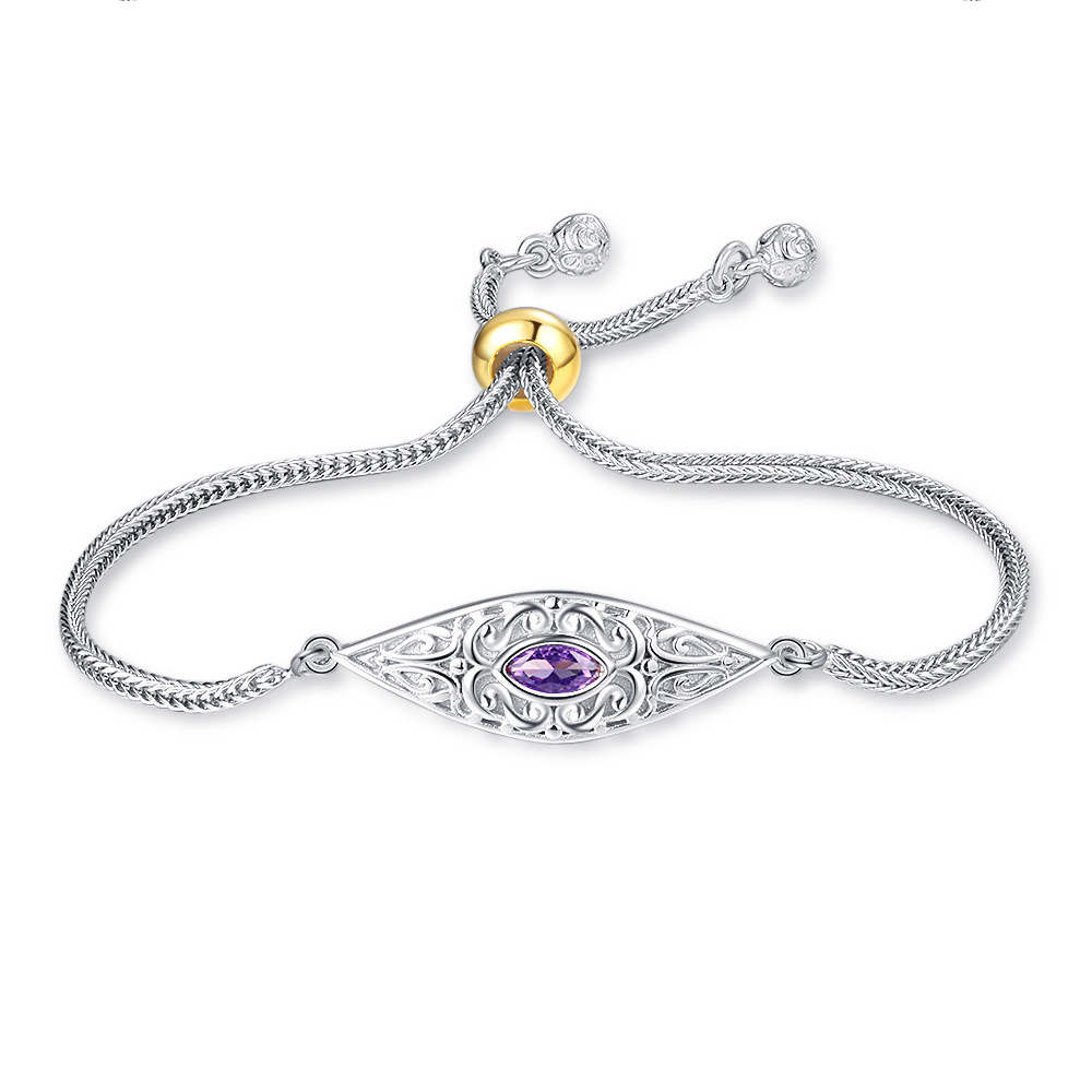 Luxury VogueBling Sterling Silver Bracelet with Devil's Eye Design,silver bracelets