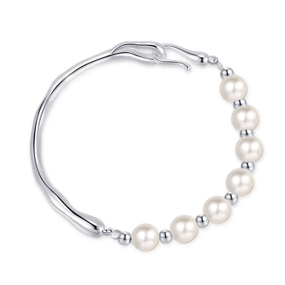Voguebling Sterling Silver Bracelet with Freshwater Pearl,silver bracelets