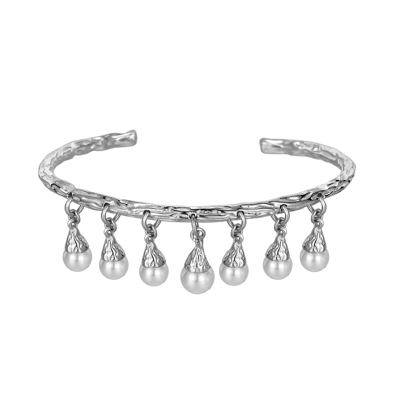 S925 Sterling Silver Fashionable Pearl Tassel Bracelet,silver bracelet,silver bracelets
