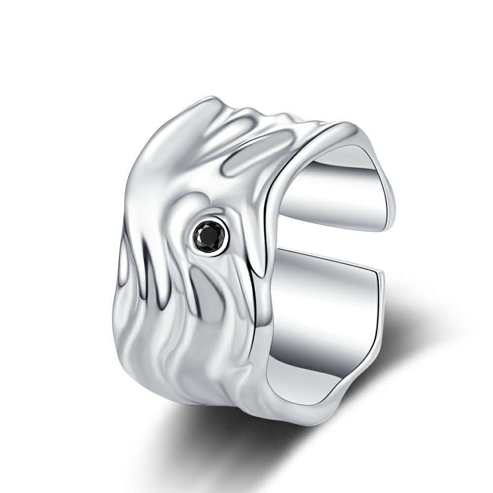 Voguebling Sterling Silver Fashion Ring with Water Ripple Design,silver ring,silver rings

