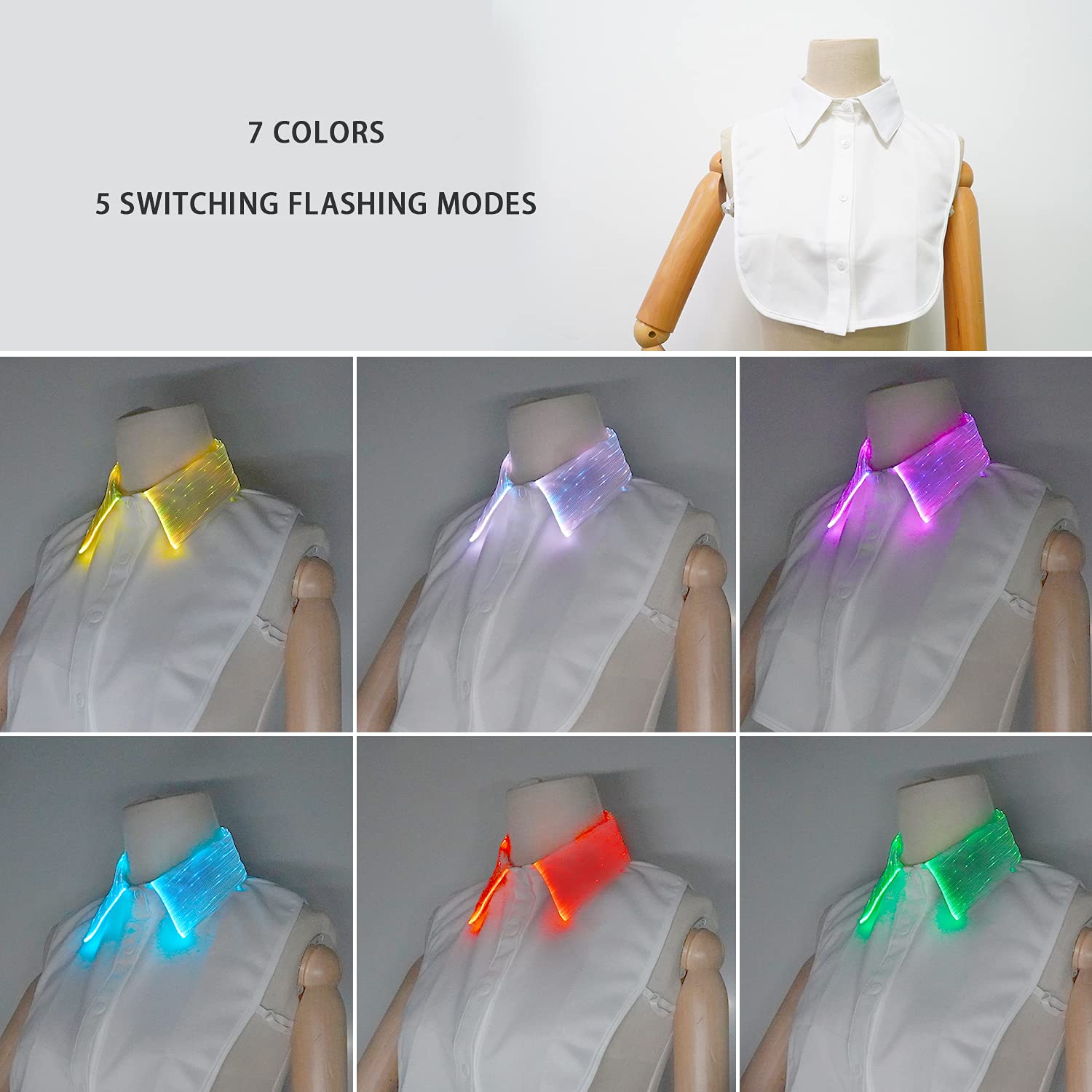 Fiber Optic Illuminated Blouse Collar