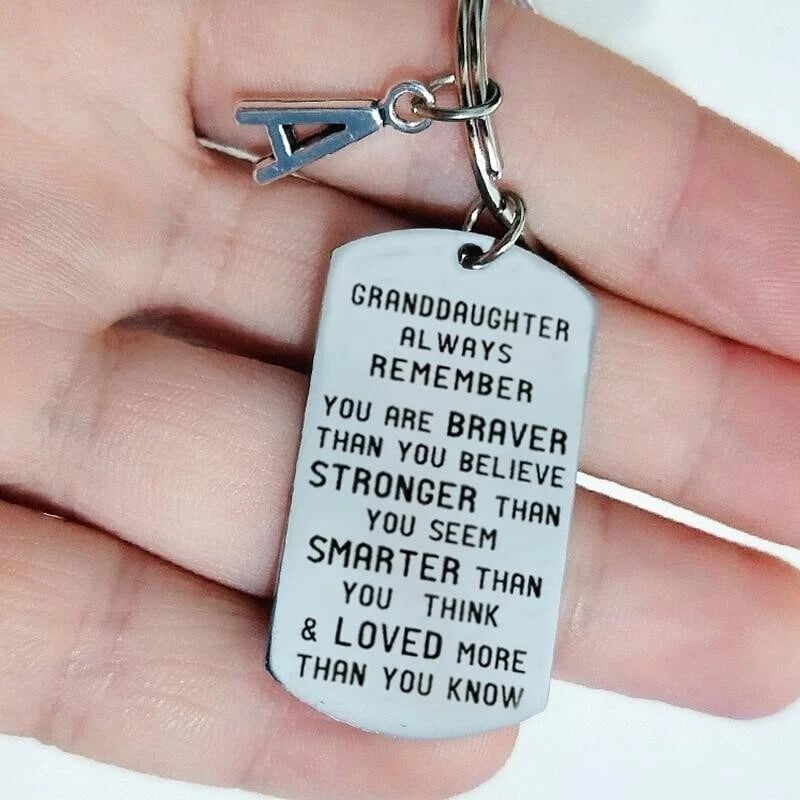 49% OFF⇝💓 ( Best Father Mother Gift)My Grandson / Granddaughter Gift Lettering Keychain