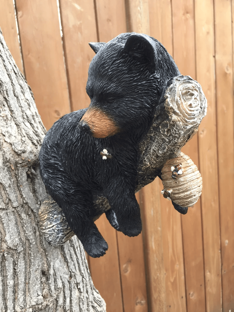 🔥Black Bear Cub Napping Hanging Out in a Tree Figurine