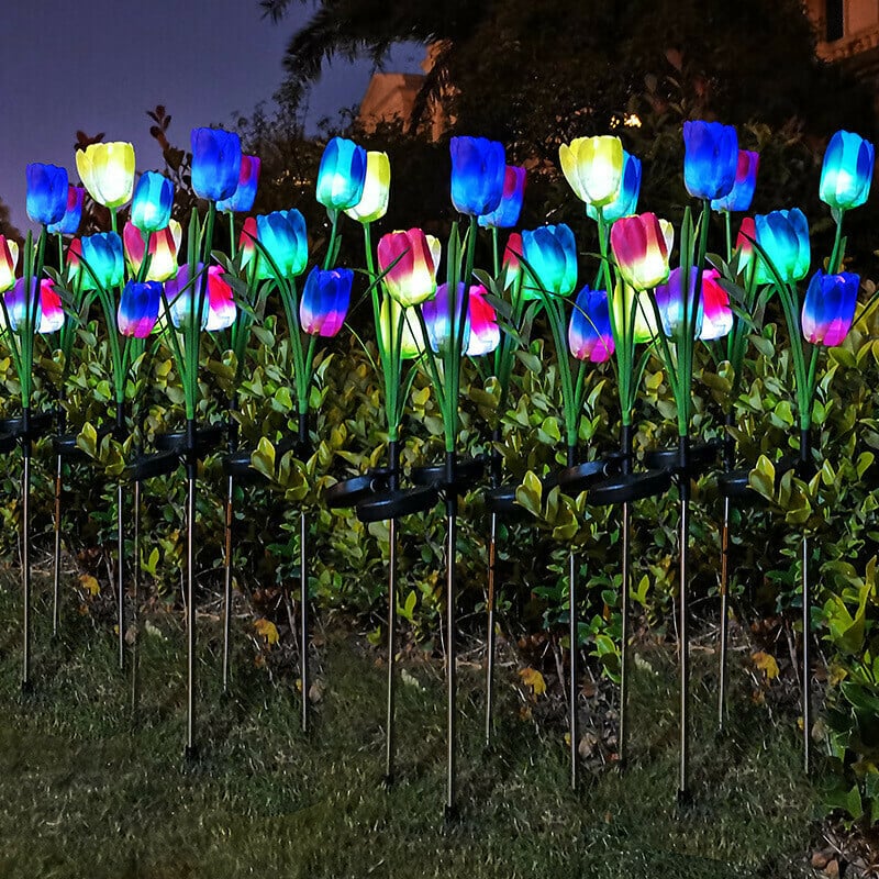 Spring Artificial tulip solar garden spotlight (1 pack of 3 tulips)