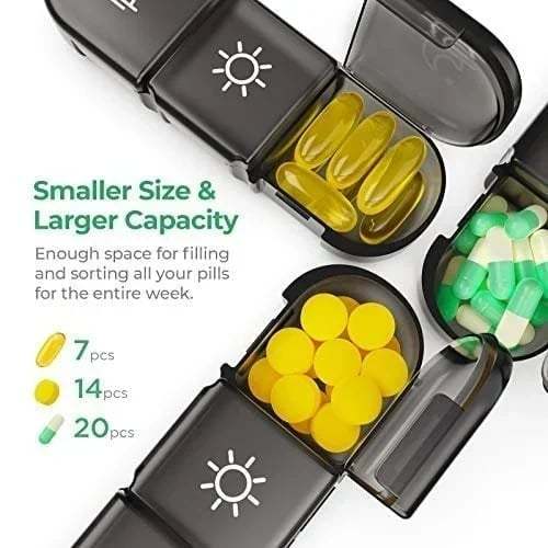 (🔥 Summer Hot Sale - Save 48% OFF) 21 Grid Black Pill Box Sorting Box, Buy 2 Free Shipping