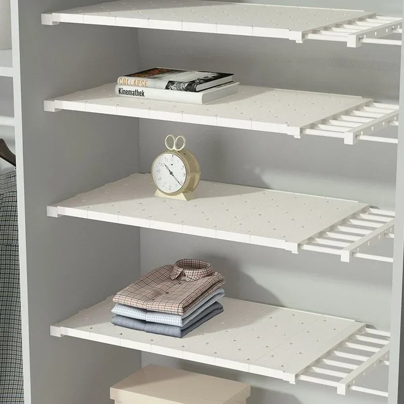 Expandable Closet Tension Shelf Storage Rack for Wardrobe, Kitchen, Bathroom-WowWoot