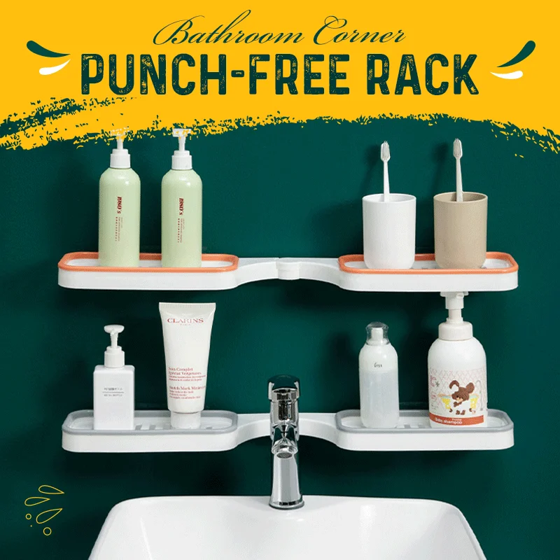 Bathroom Corner Punch-Free Rack-WowWoot