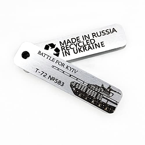 Keychain Made from Downed Russian Combat Tank T72 from Battlefield of Ukraine