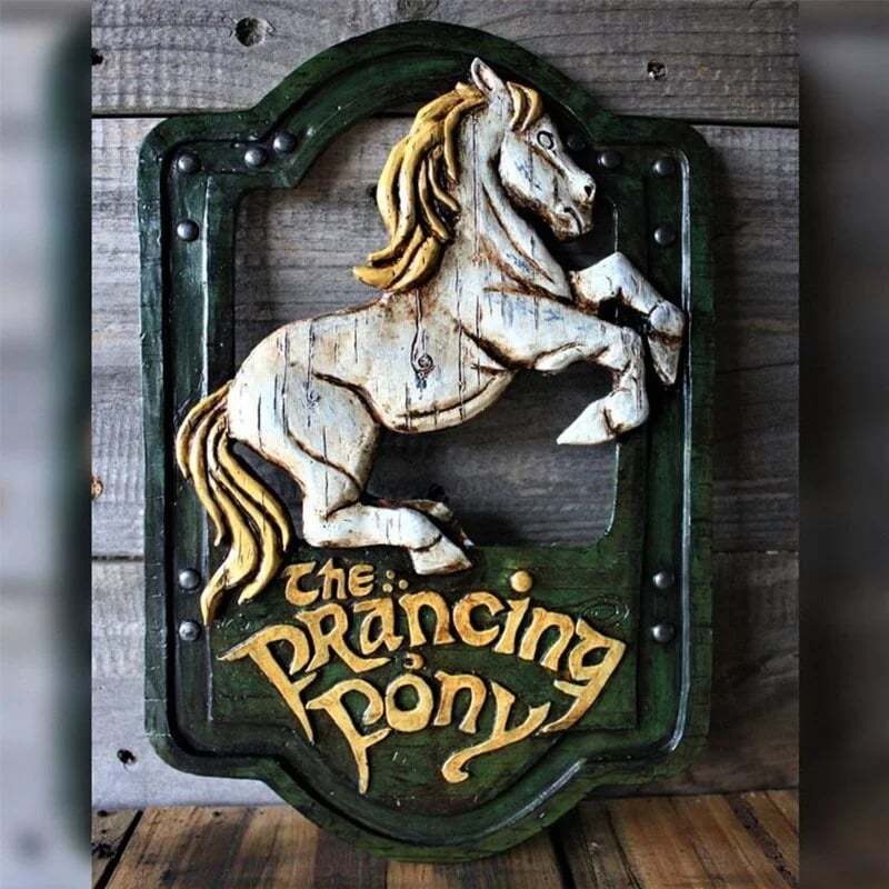 🔥The Prancing Pony & The Green Dragon Pub Signs Set Handmade Bar Styl