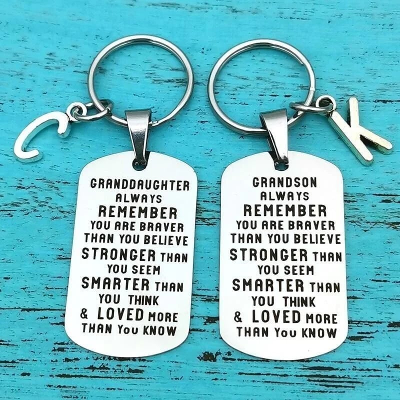 49% OFF⇝💓 ( Best Father Mother Gift)My Grandson / Granddaughter Gift Lettering Keychain