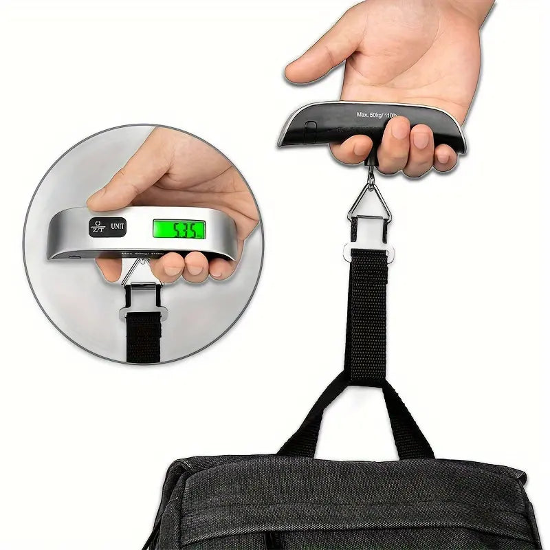 Portable luggage scale and temperature sensor
