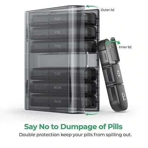 (🔥 Summer Hot Sale - Save 48% OFF) 21 Grid Black Pill Box Sorting Box, Buy 2 Free Shipping